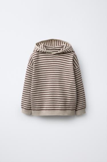 SUDADERA PUNTO RAYAS - Marrón oscuro de Zara