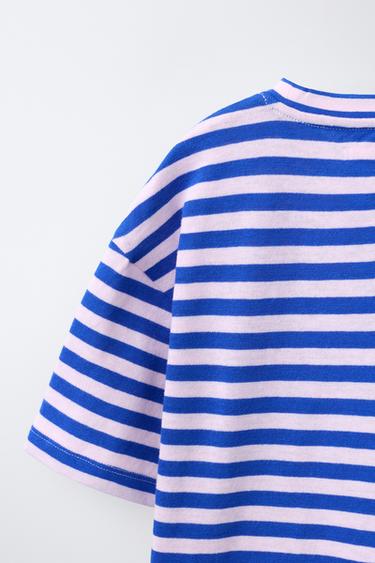 STRIPED T-SHIRT - Blue by Zara - Image 3