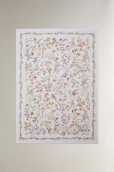 PACK OF FLORAL PRINT TEA TOWEL (PACK OF 2) - Greenish by Zara - Image 1