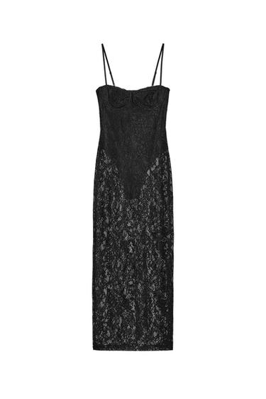 UNDERWIRE LACE MIDI DRESS