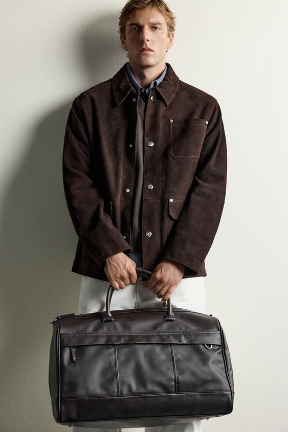 TEXTURED TRAVEL BAG - Brown by Zara - Image 0