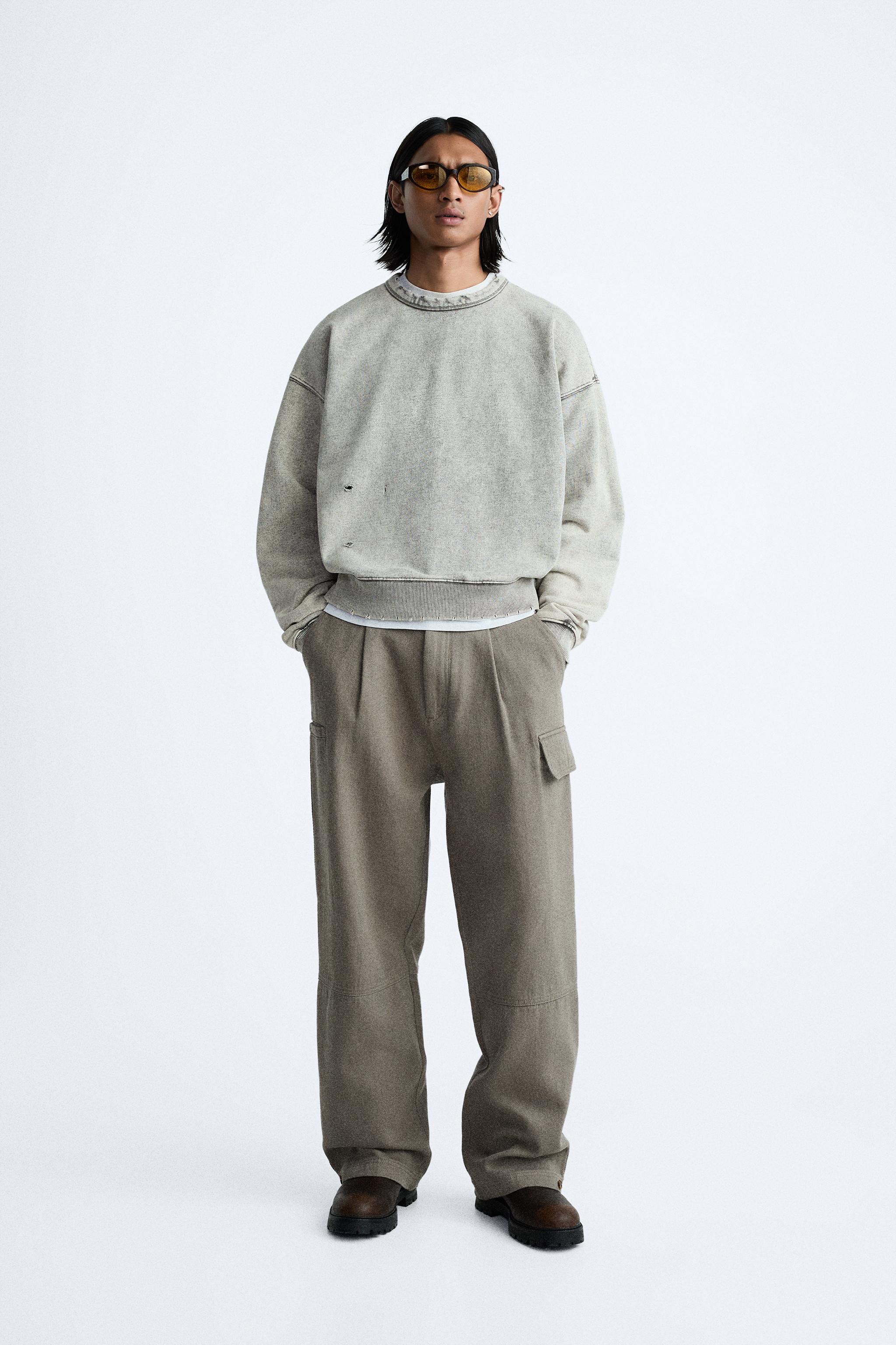 WASHED CROPPED SWEATSHIRT