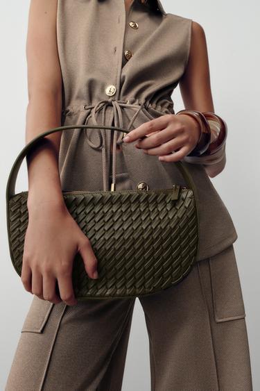 WOVEN-EFFECT HANDBAG - Green by Zara