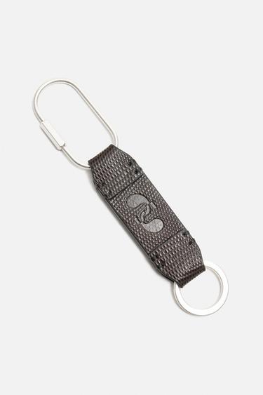 LEATHER KEY RING WITH LOBSTER CLASP - Brown by Zara - Image 3