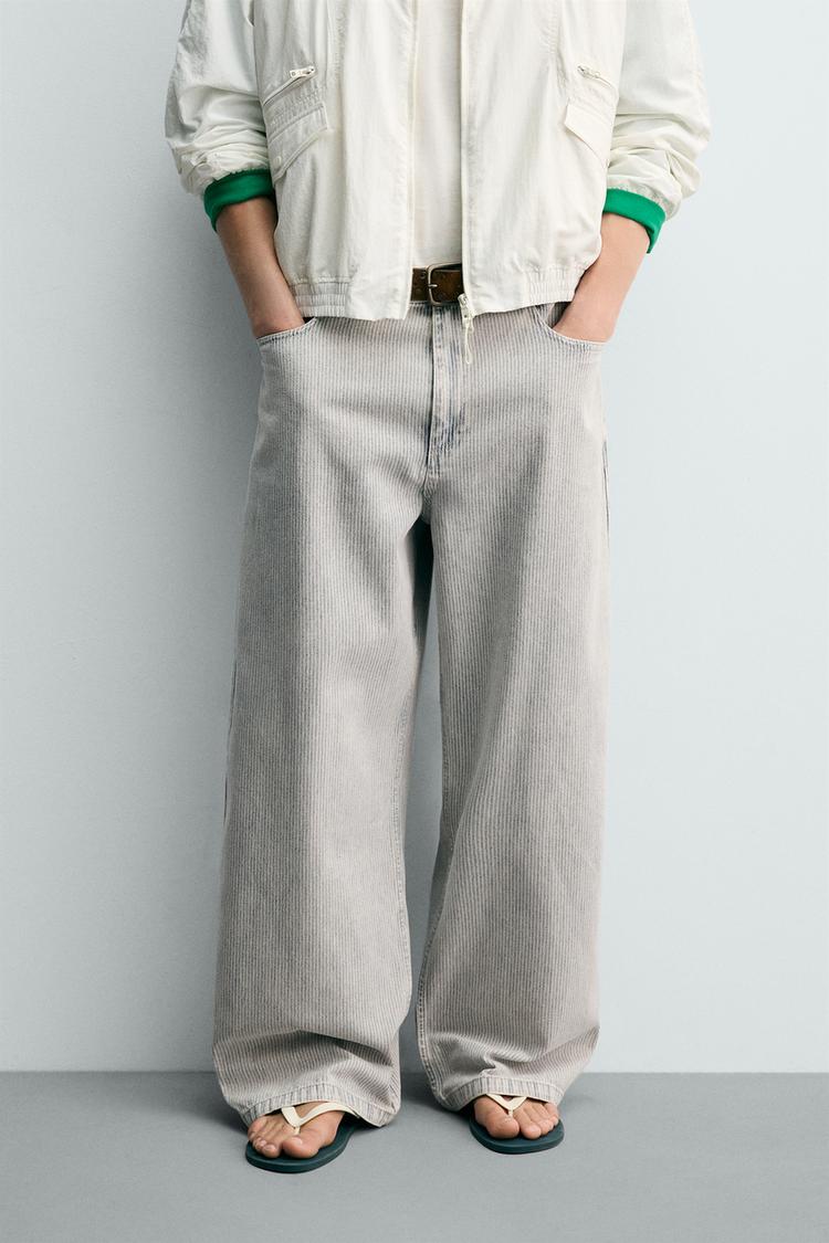 ZARA RELAXED STRAIGHT-LEG STRIPED TROUSERS