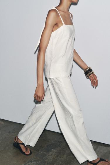TOP BRODÉ ZW COLLECTION - Écru de Zara - Image 3