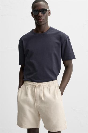BERMUDA REGULAR FIT STRUCTURÉ - Beige clair de Zara - Image 4