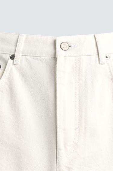 IRREGULAR HEM STRAIGHT-LEG JEANS - White by Zara - Image 8