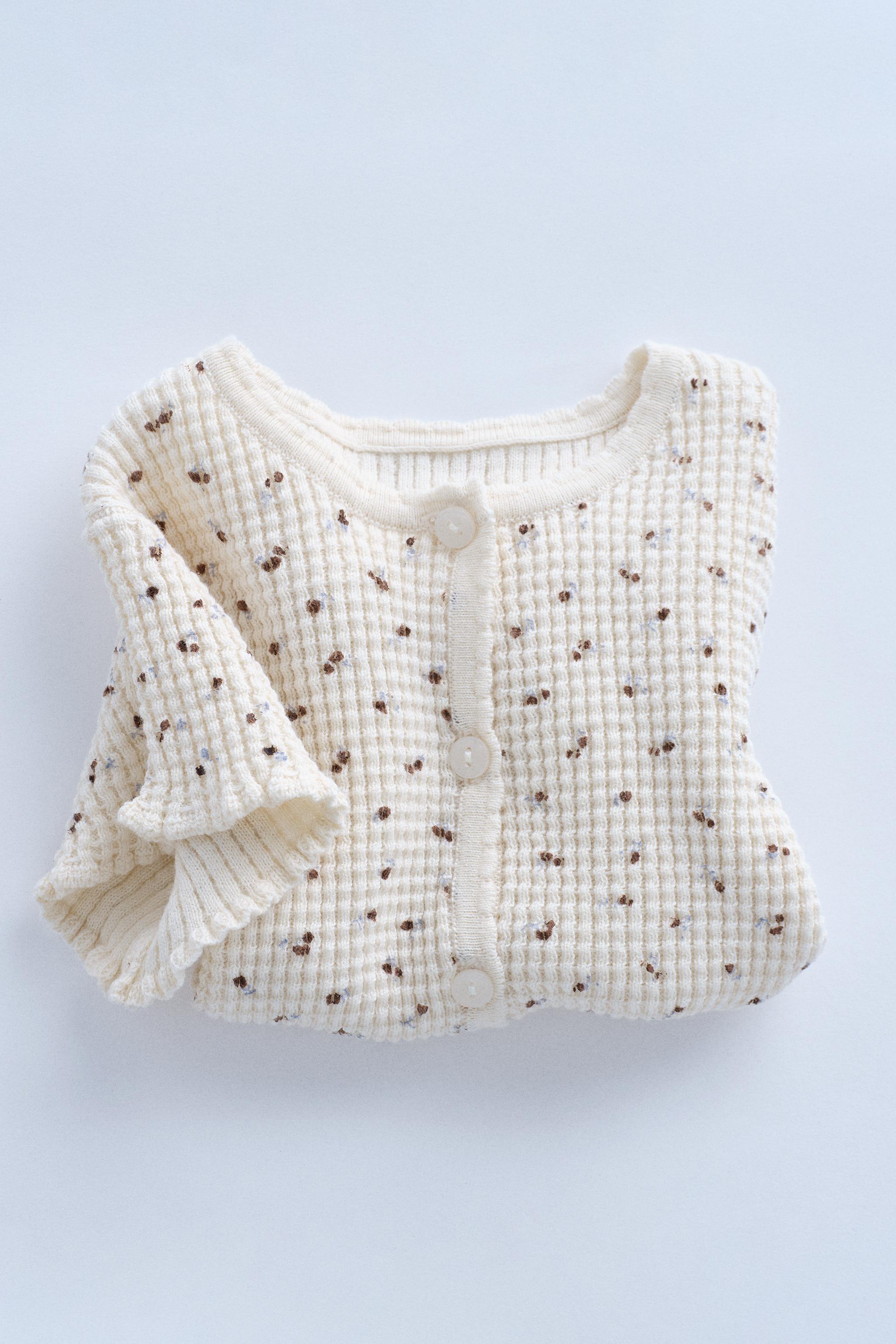 ZARA TIMELESS - T-SHIRT EN MAILLE GAUFRÉE À FLEURS