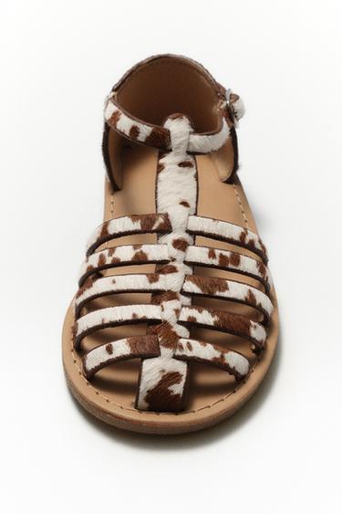 ANIMAL PRINT CAGE SANDALS - Ecru White by Zara