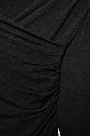 DRAPED SURPLICE NECKLINE TOP - Black de Zara - Image 6