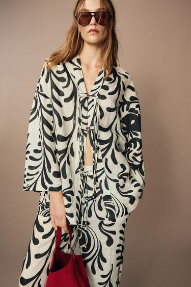 PANTALÓN ESTAMPADO RAMIO ZW COLLECTION - Beige claro de Zara