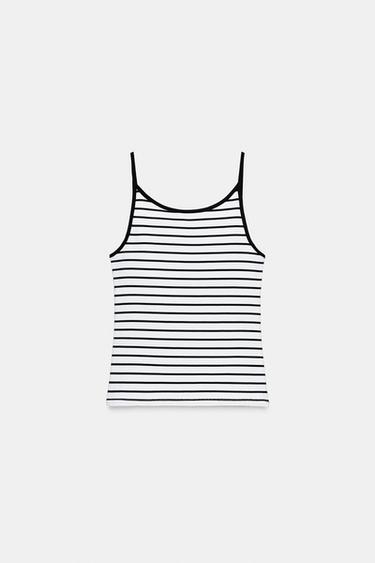 VEST TOP WITH THIN STRAPS - striped by Zara - Image 0