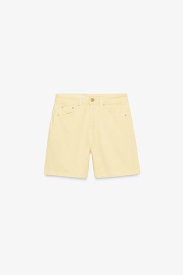 BERMUDA DENIM TRF TIRO MEDIO - Amarillo de Zara