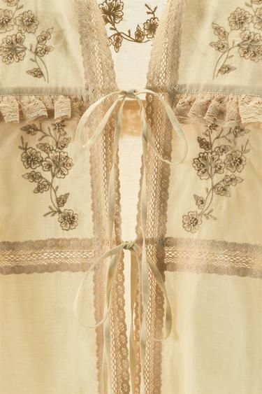 LIMITED EDITION LACE EMBROIDERED BLOUSE - Yellow by Zara - Image 5