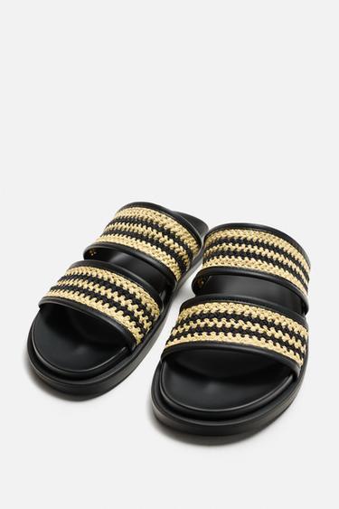 SANDALES À BRIDES TRESSÉES - Bicolore de Zara - Image 3