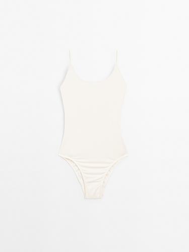 Zara Swimsuit with back ring detail - Oyster-white - Image 0