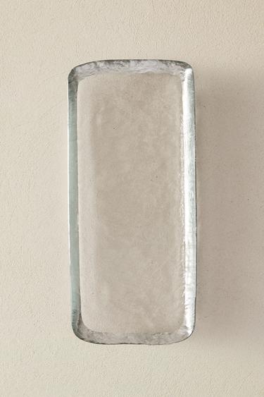 SERVERINGSFAD I GLAS MED GULDKANT - sølv fra Zara