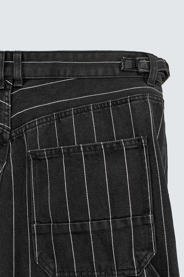 PANTALON BALLON RAYÉ - Noir de Zara - Image 9