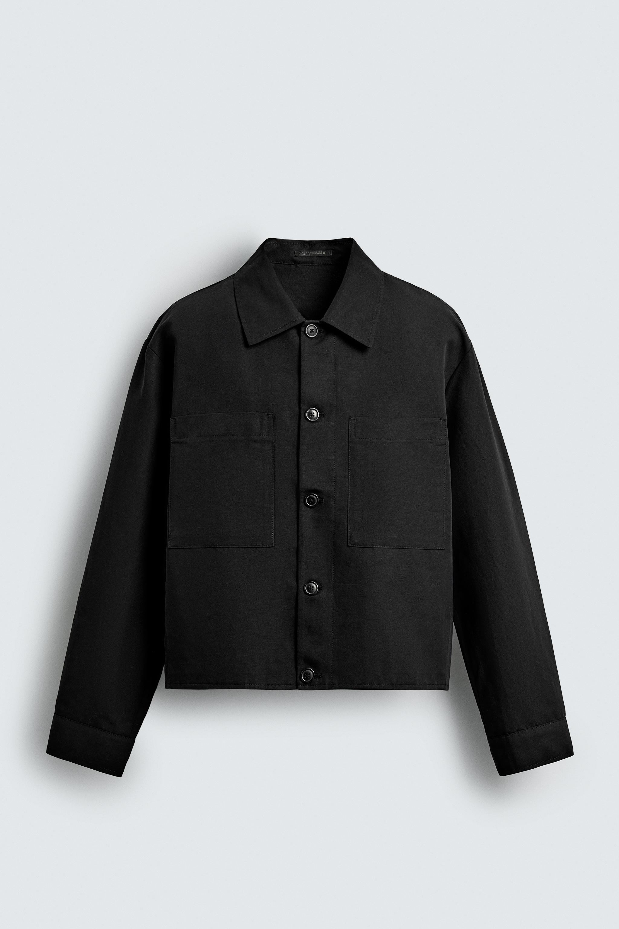RELAXED FIT POCKET OVERSHIRT - Black | ZARA United States