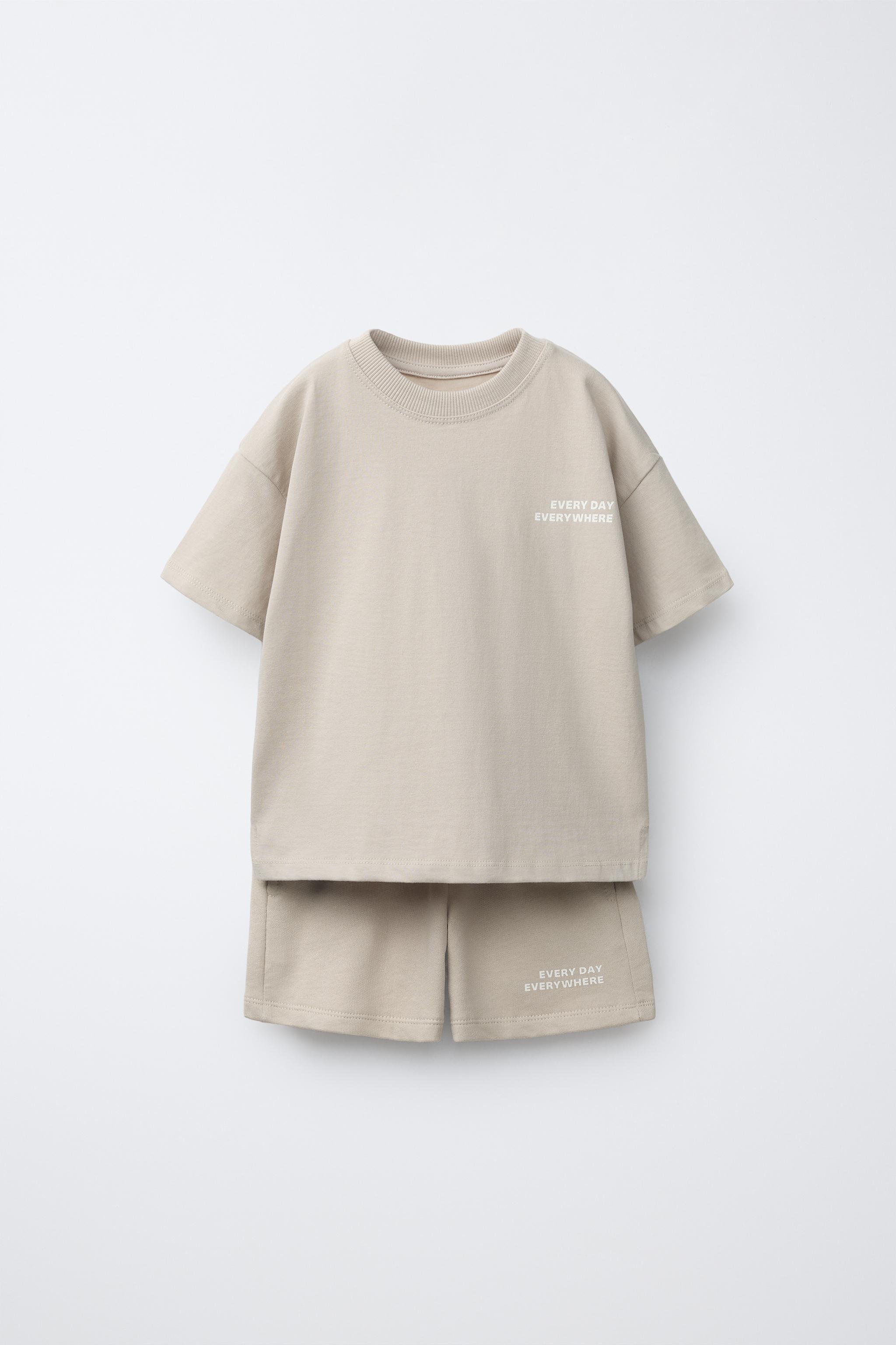 しょお JOGGING SET WITH T-SHIRT AND BERMUDA SHORTS - Blue | ZARA United