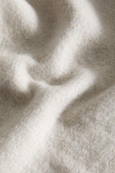 FRINGED SOFT THROW - Blue / Grey by Zara