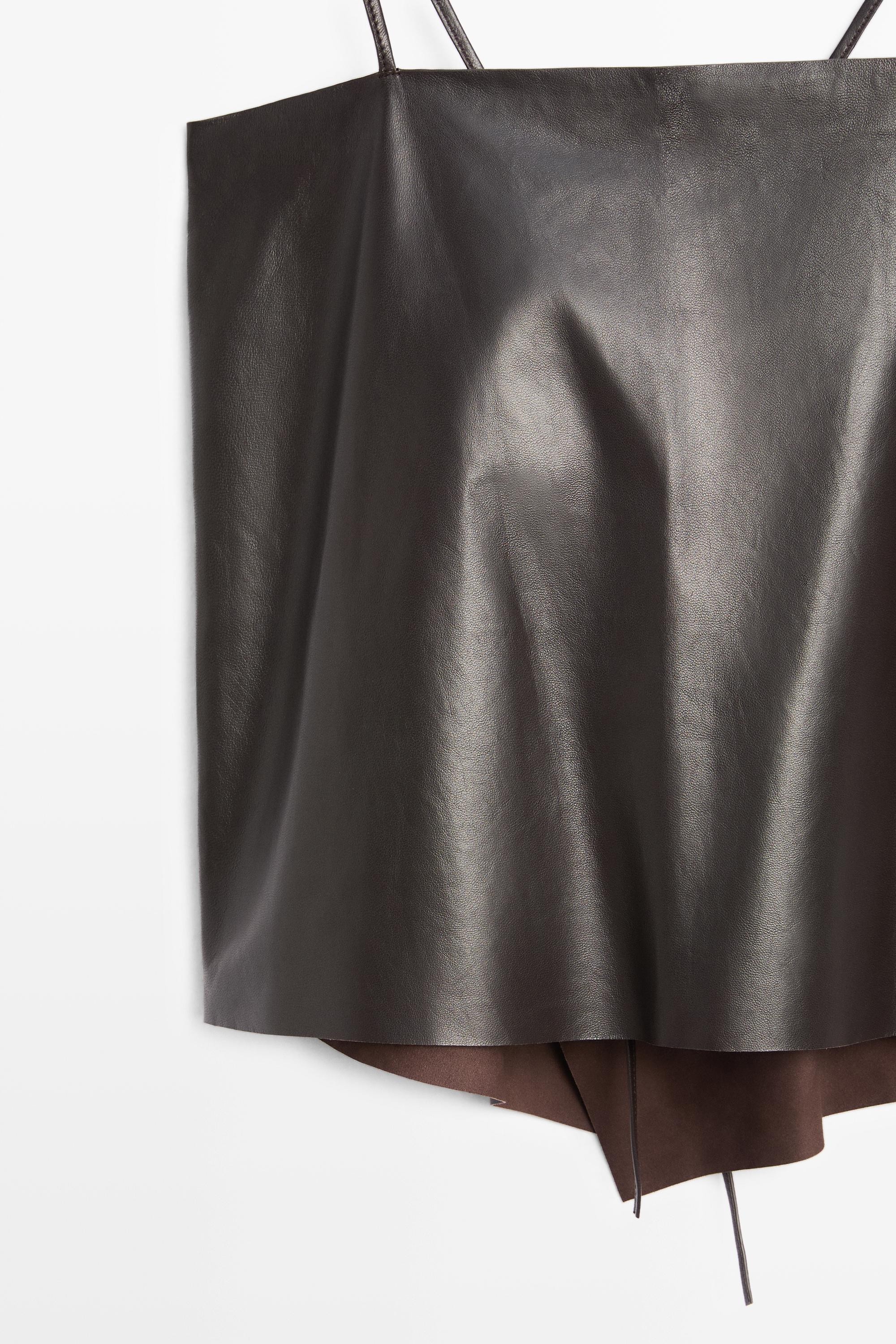 Nappa leather strappy top with back detail