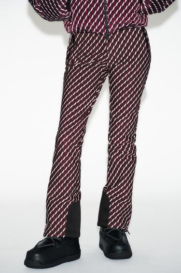 PANTALON FLARE DÉPERLANT COUPE-VENT TECHNOLOGIE RECCO® COLLECTION SKI - bordeaux/écru de Zara - Image 1