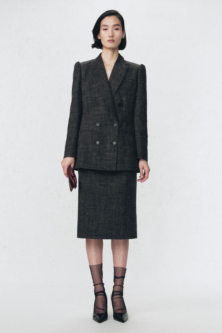 SOSHIOTSUKI X ZARA ウールダブルブレストブレザー - グレーマール 