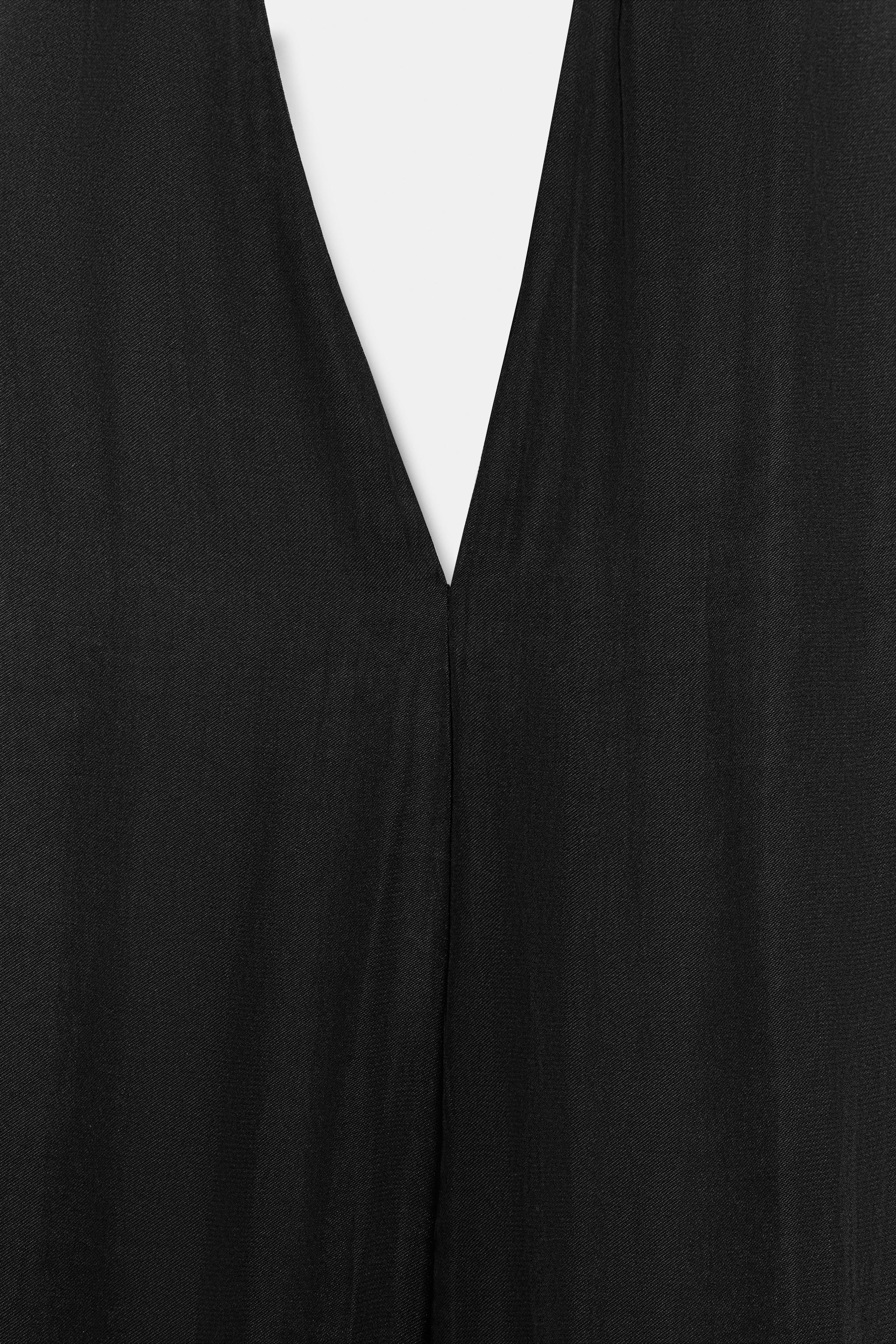 Женские платья Zara SATIN HALTER MIDI DRESS — фото 10