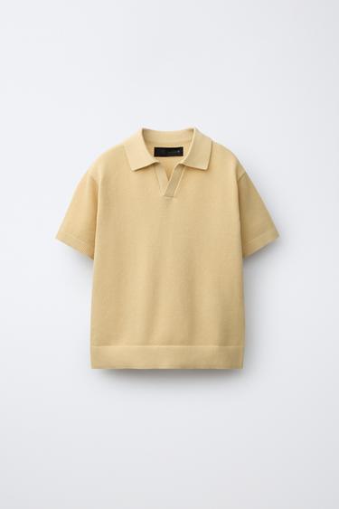 KNIT PIQUÉ POLO SHIRT - Light yellow by Zara