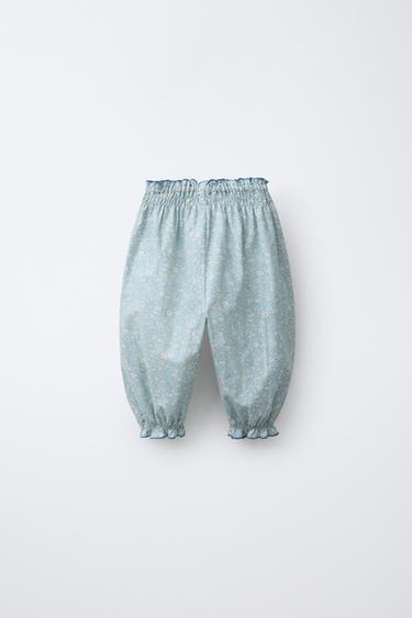 FLORAL PRINT TROUSERS - Light blue by Zara - Image 1
