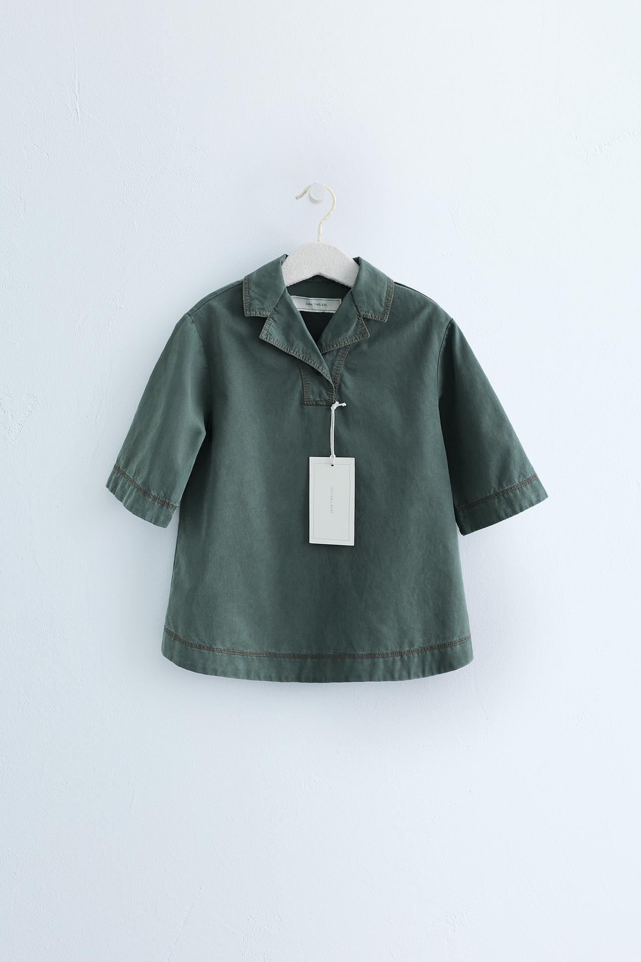 ZARA TIMELESS - FLOWY SHIRT DRESS — Green