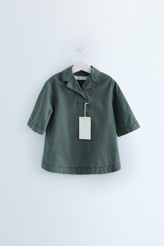 ZARA TIMELESS - FLUID SHIRT DRESS - Green by Zara - Image 0