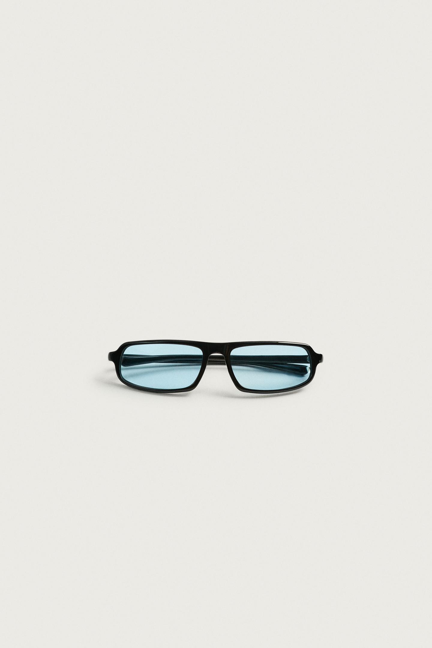 Мужские солнцезащитные очки Zara Rectangular Sunglasses, цвет: Чёрный — фото 7