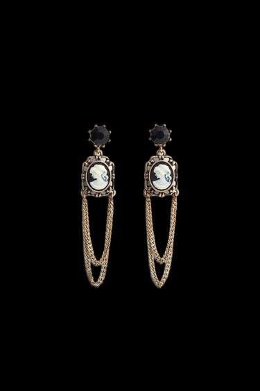 LIMITED EDITION CHAIN EARRINGS - Aged gold by Zara