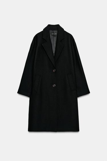 CASACO OVERSIZE DE LÃ - Preto da Zara - Imagem 0
