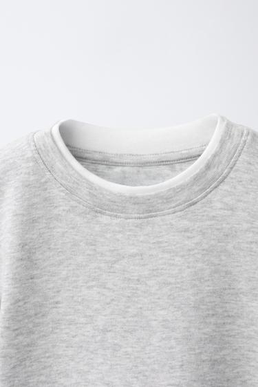 HAUT DOUBLE EN MODAL - Gris chiné de Zara - Image 2