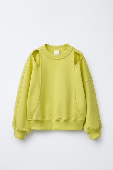 CUT-OUT SWEATSHIRT - Lime by Zara