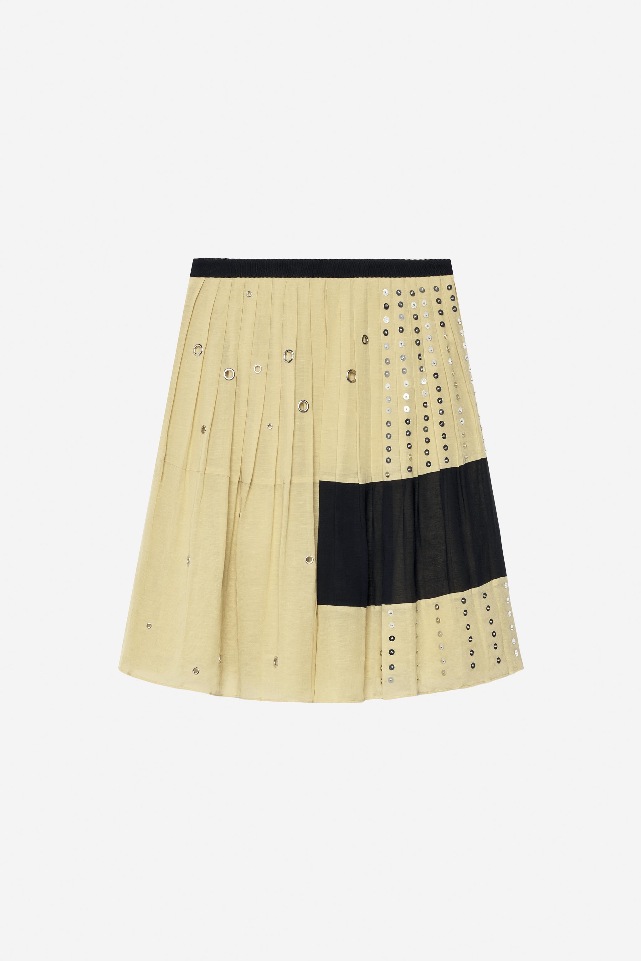 Женские юбки Zara LINEN-BLEND BEADED SKIRT - THE ITEM — фото 9