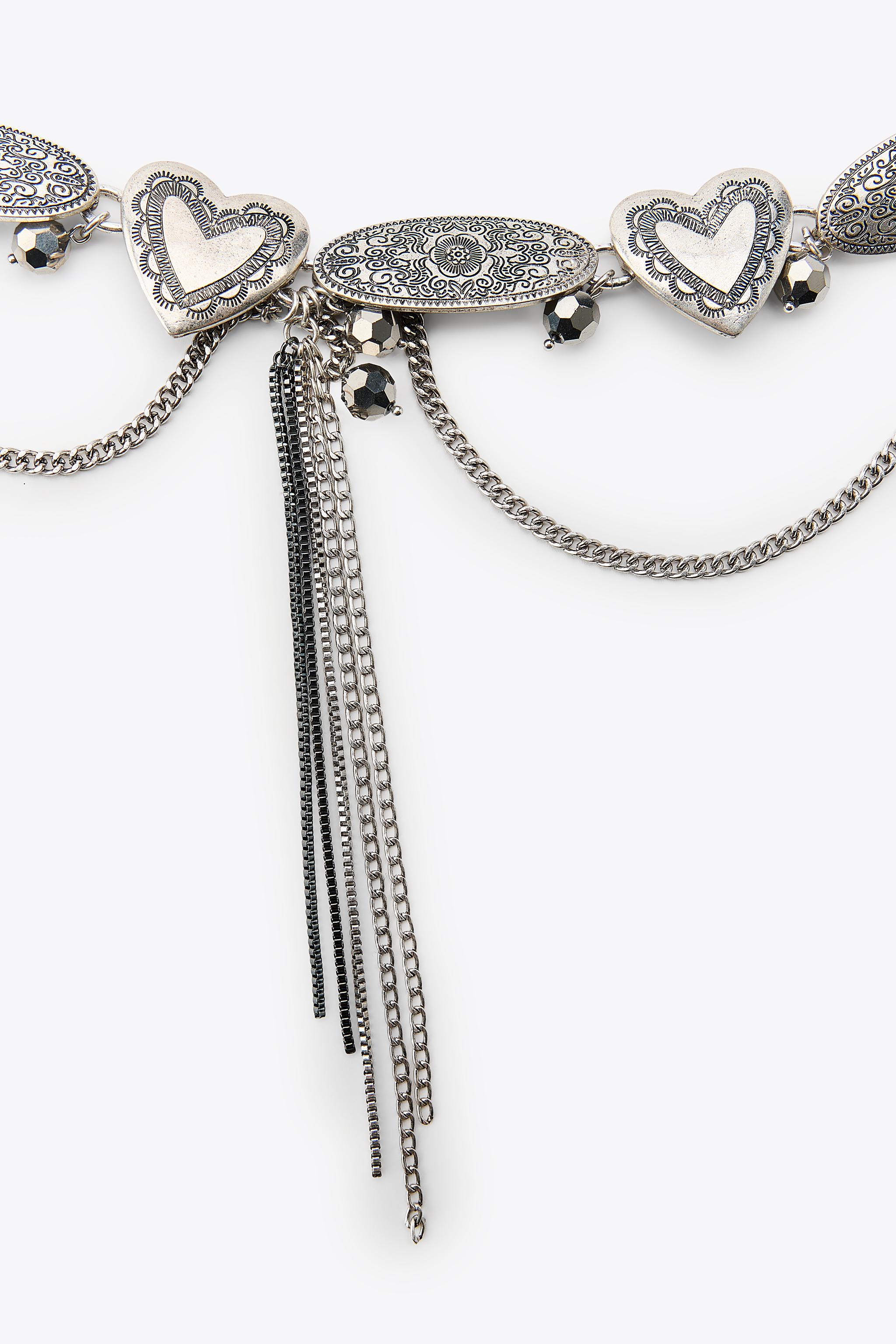 HEART CHARM CHAIN BELT - Silver | ZARA United States