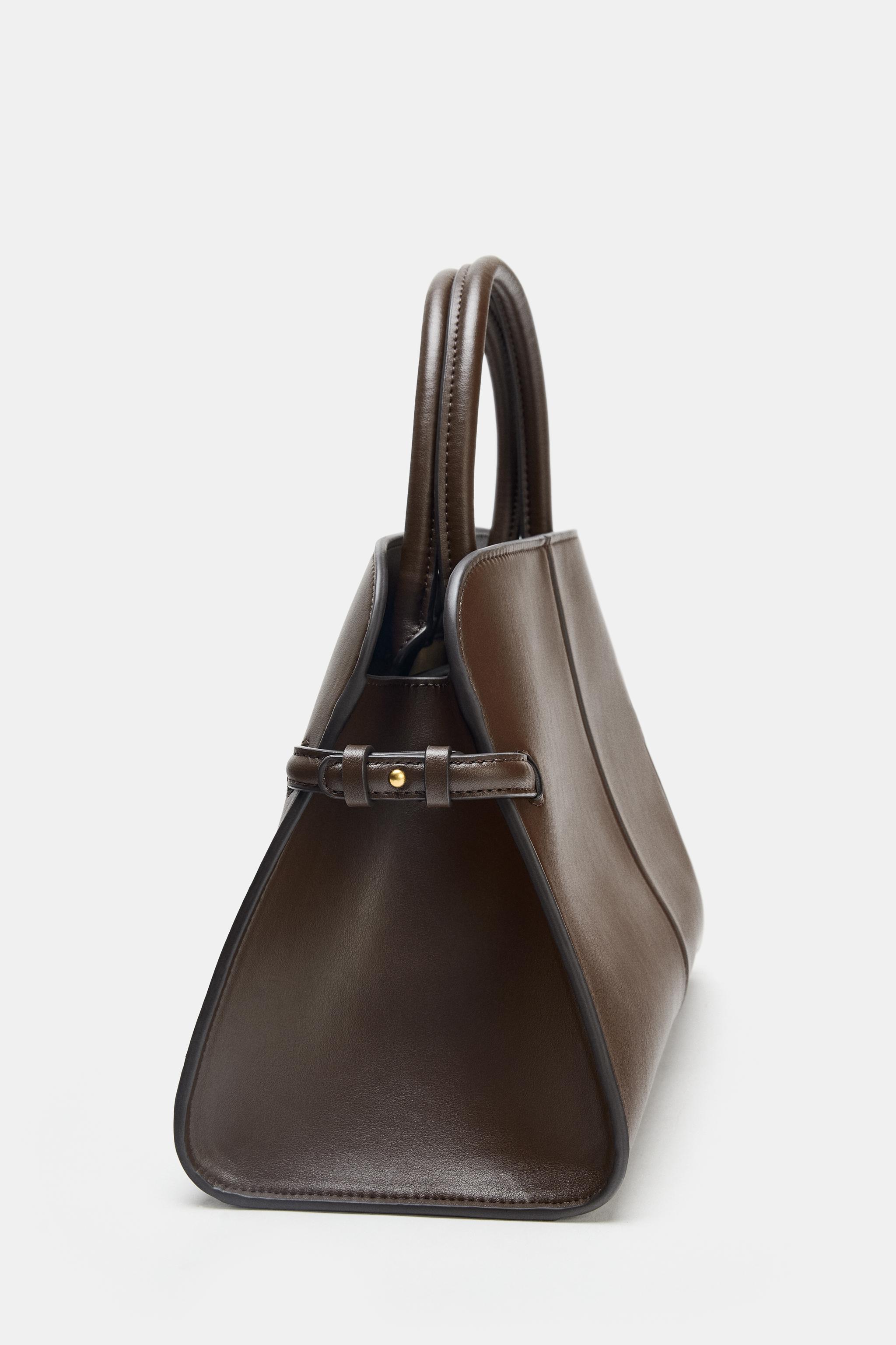 ZARA MAXI CITY ハンドバッグ ダークブラウン ショルダーバッグ MAXI CITY BAG - Chocolate | ZARA Australia