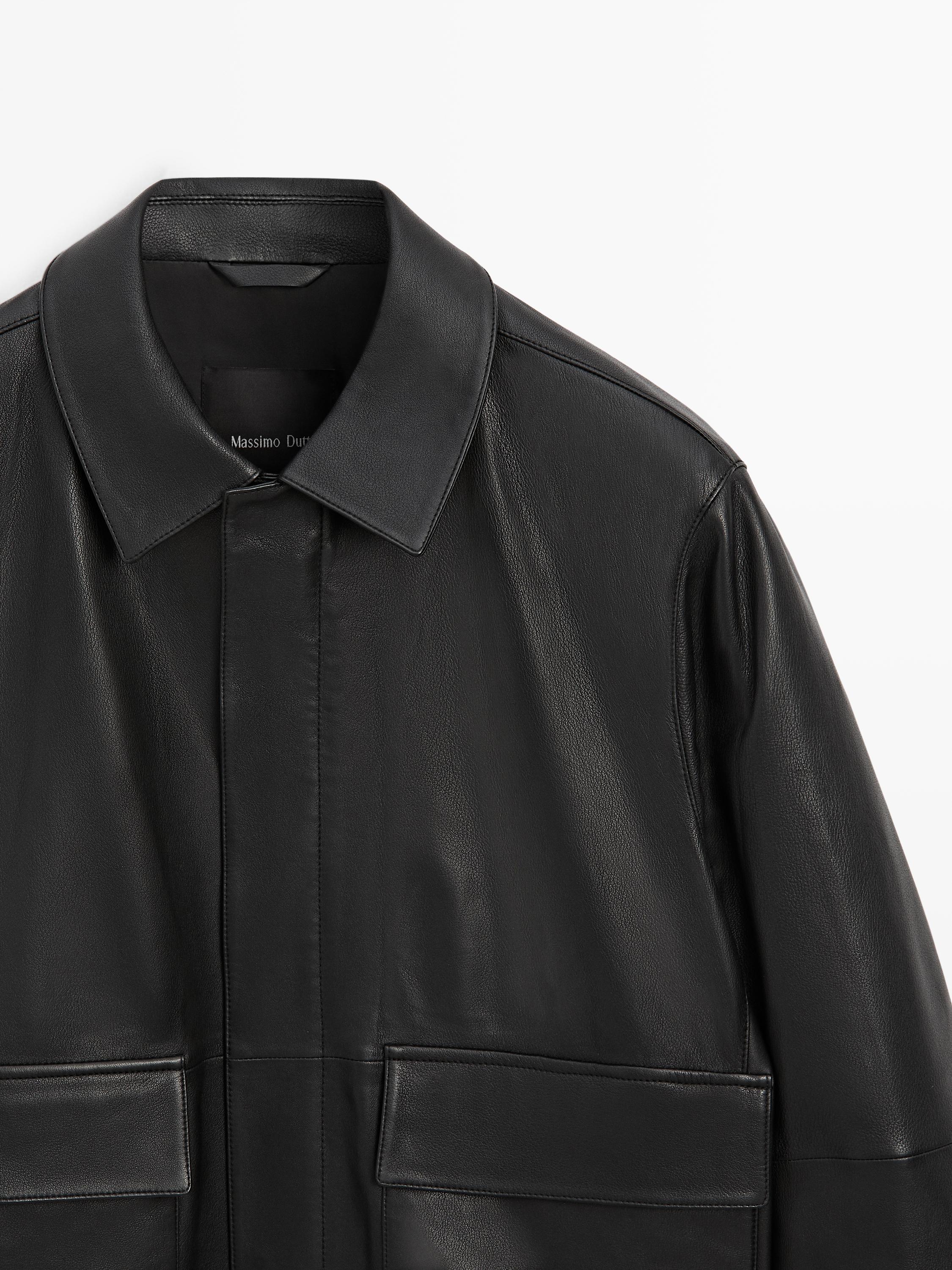 Nappa leather jacket with pockets