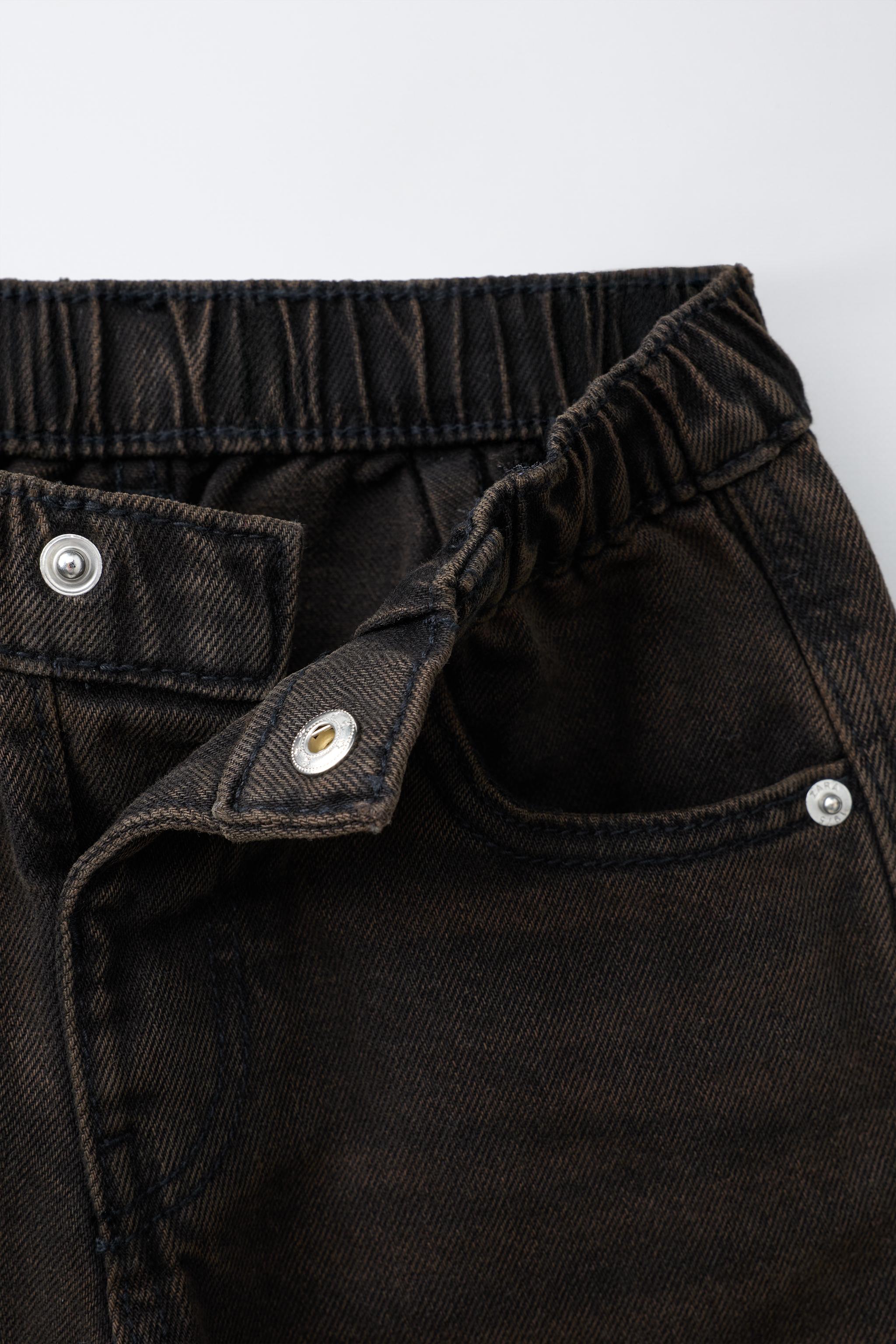 BROWN OVERDYE BARREL JEANS