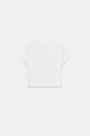GATHERED NECK KNIT TOP - White by Zara - Image 7