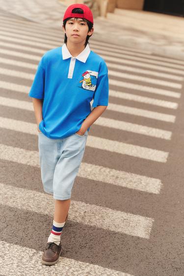 Zara 史努比PEANUTS™ Polo衫 - 藍色 / 白色