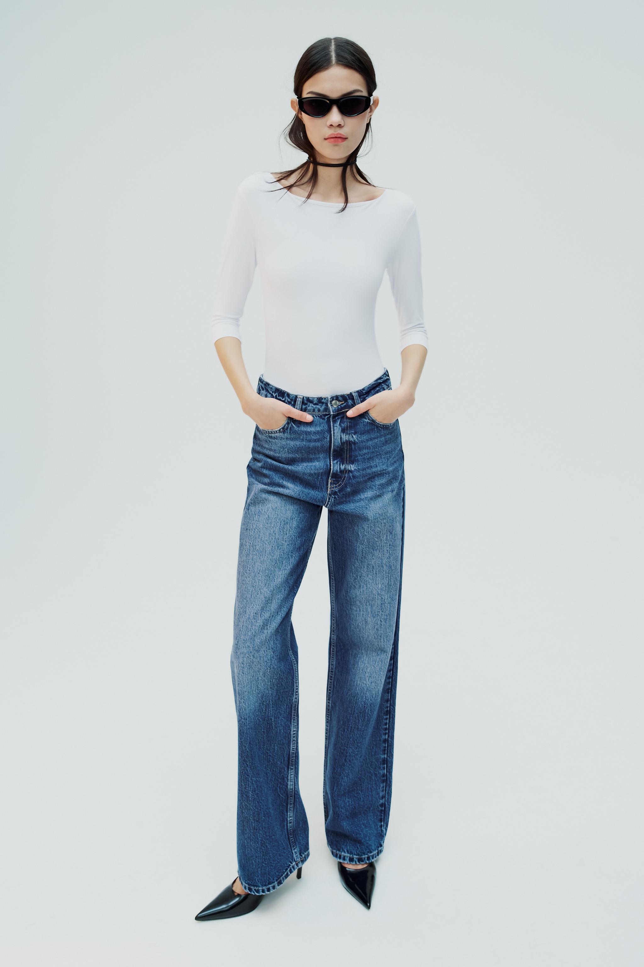 Zara Women High-waist trousers with belt 4387/030/800 (Small): Buy