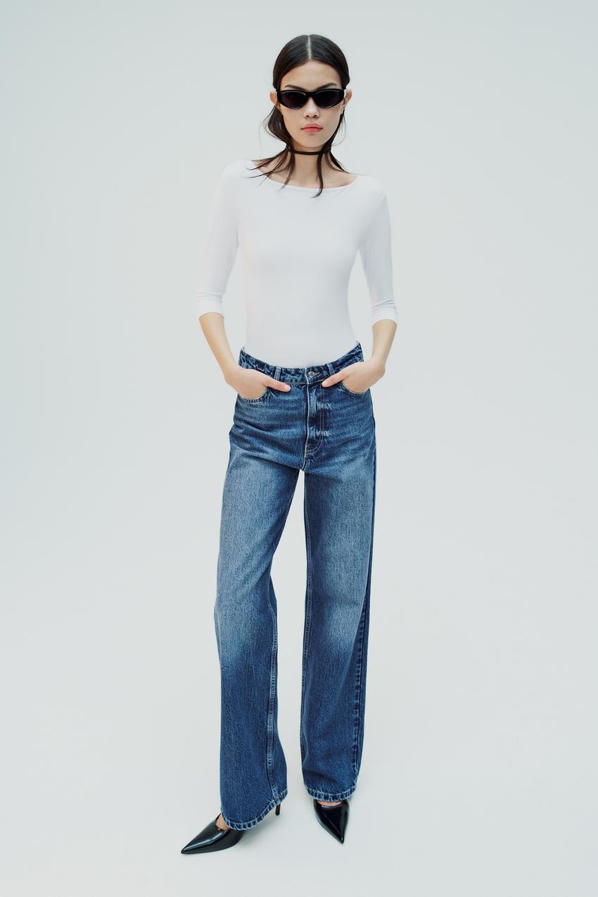 Zara, Jeans, Zara High Rise Wide Leg Full Length Jeans