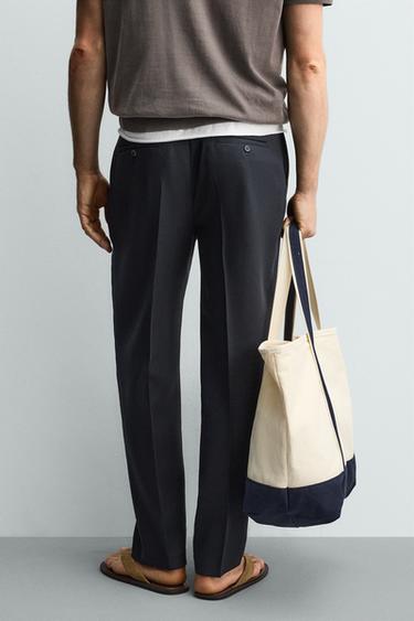 PANTALON REGULAR FIT 100% LAINE - Bleu de Zara - Image 2