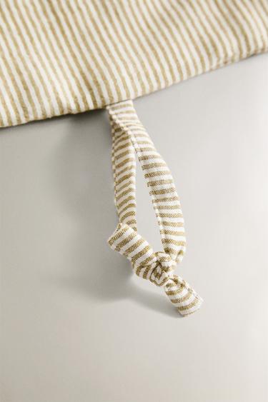 ORGANISEUR POUR LIT BÉBÉ EN GAZE À RAYURES - Vert de Zara - Image 3